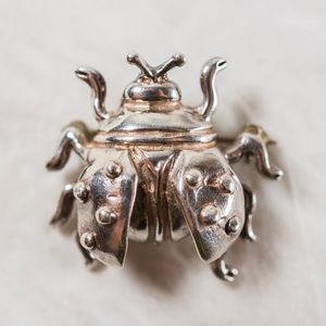 Sterling silver 925 Vintage LadyBug Brooch